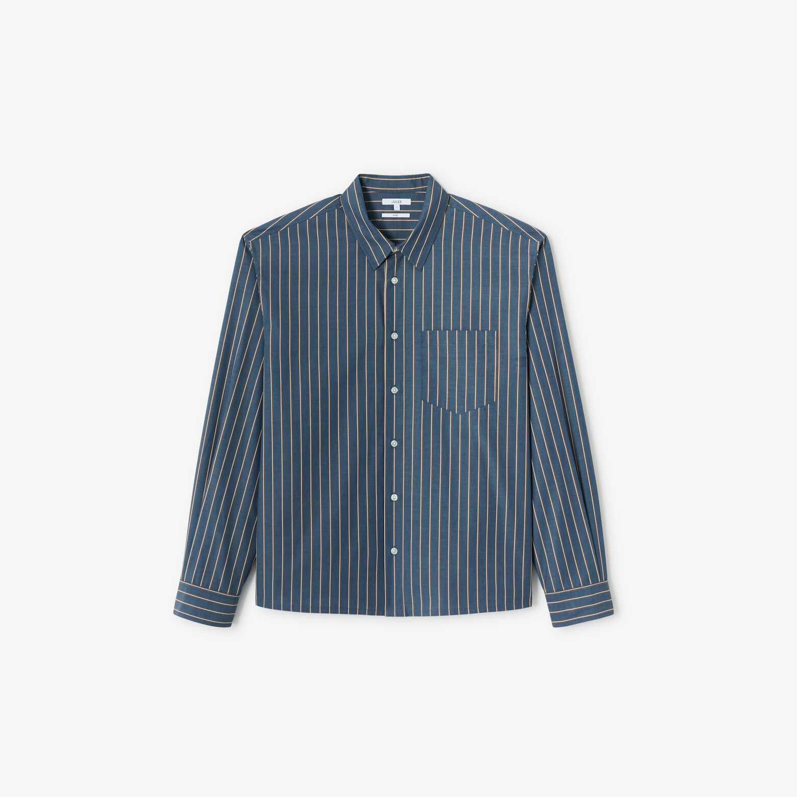 Chemise boxy en coton ray&eacute;e