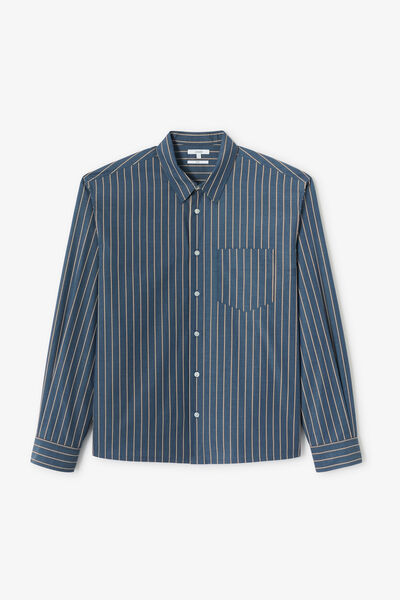 Chemise boxy en coton ray&eacute;e
