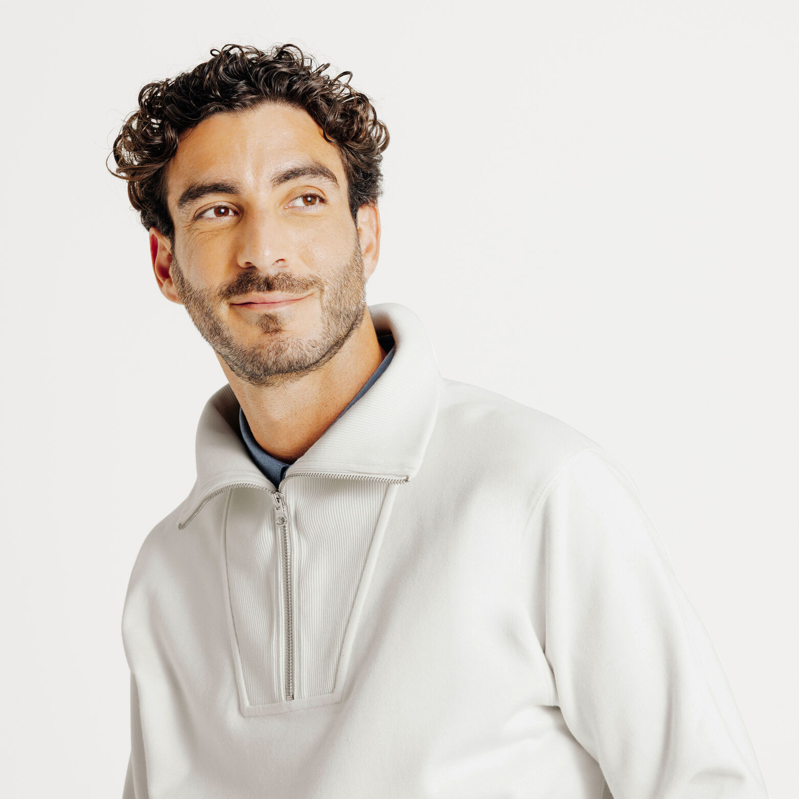 Sweat col camionneur zipp&eacute;