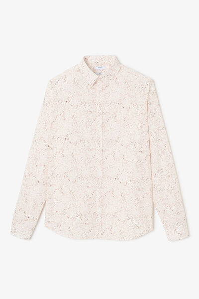 Chemise en coton imprim&eacute; floral slim