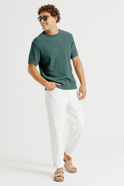 Tee shirt en maille jeux de points fantaisie