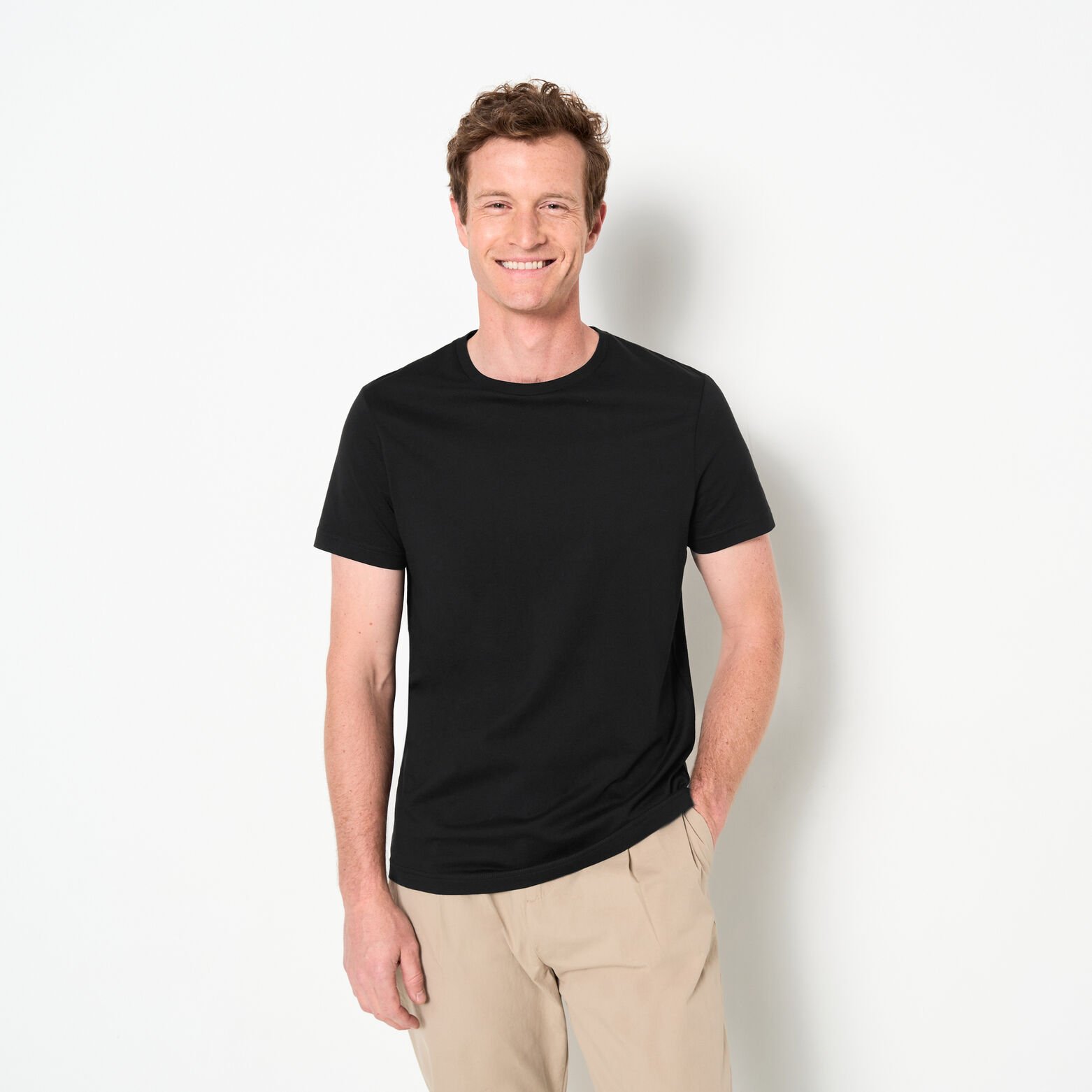 Tee shirt en coton col rond basique