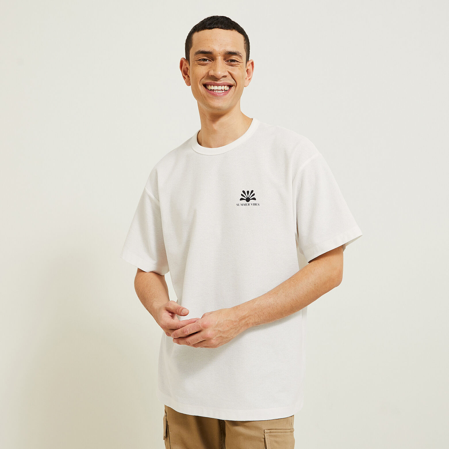 Tee shirt imprim&eacute; devant et dos relax