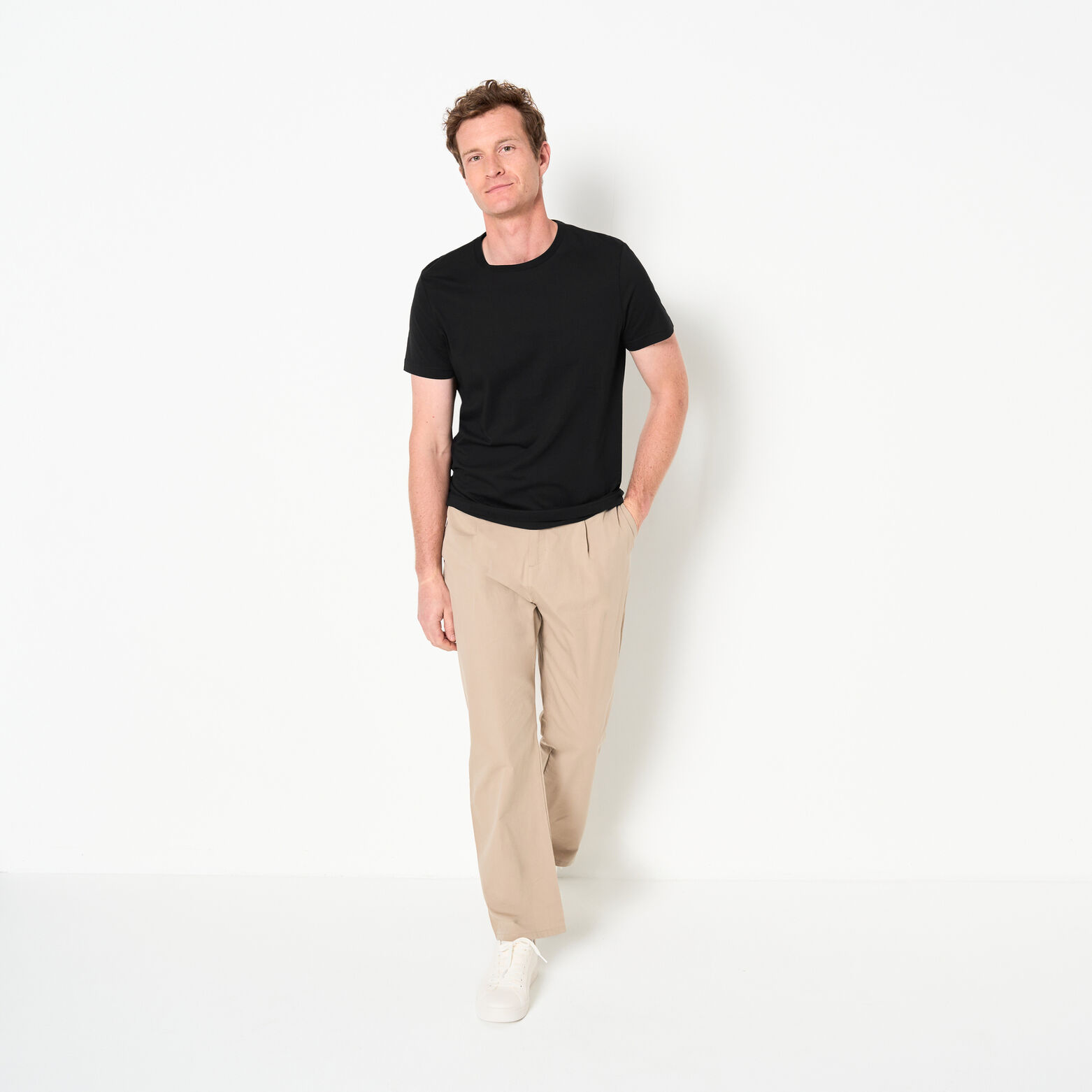 Tee shirt en coton col rond basique