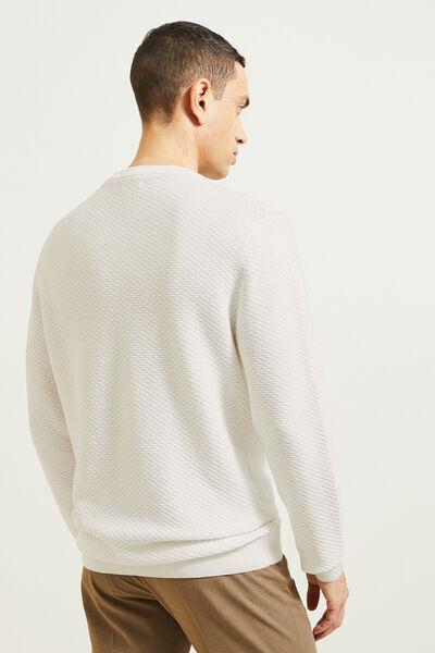 Gem&ecirc;leerde fantasie trui met ronde hals