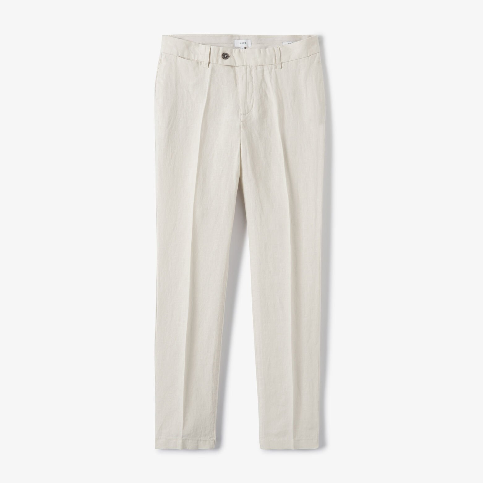 Pantalon chino straight 100% lin
