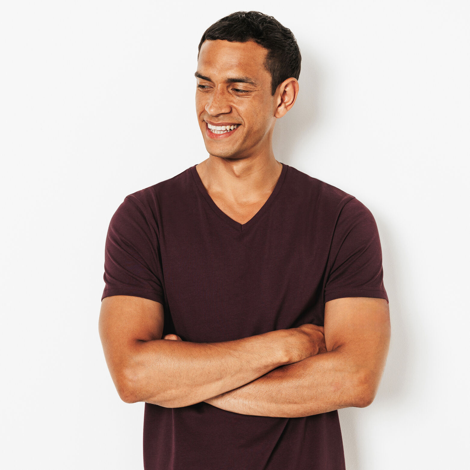 Tee shirt col V en coton