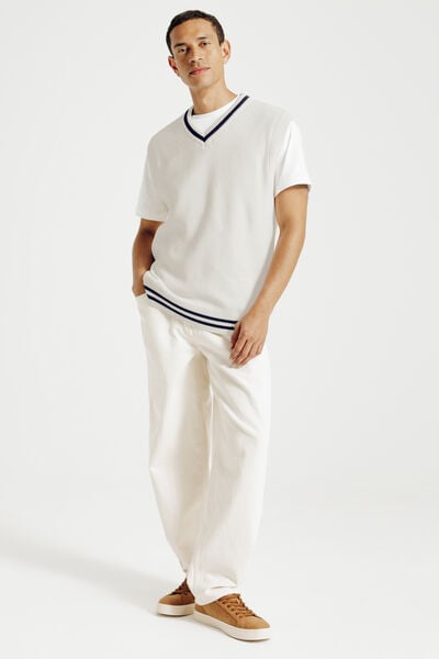 Trui met V-hals zonder mouwen