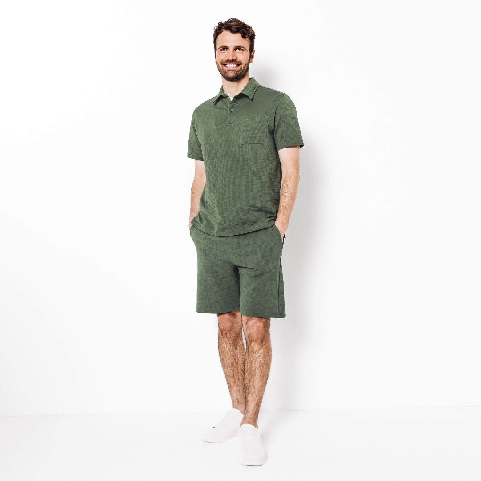 Bermuda en maille seersucker