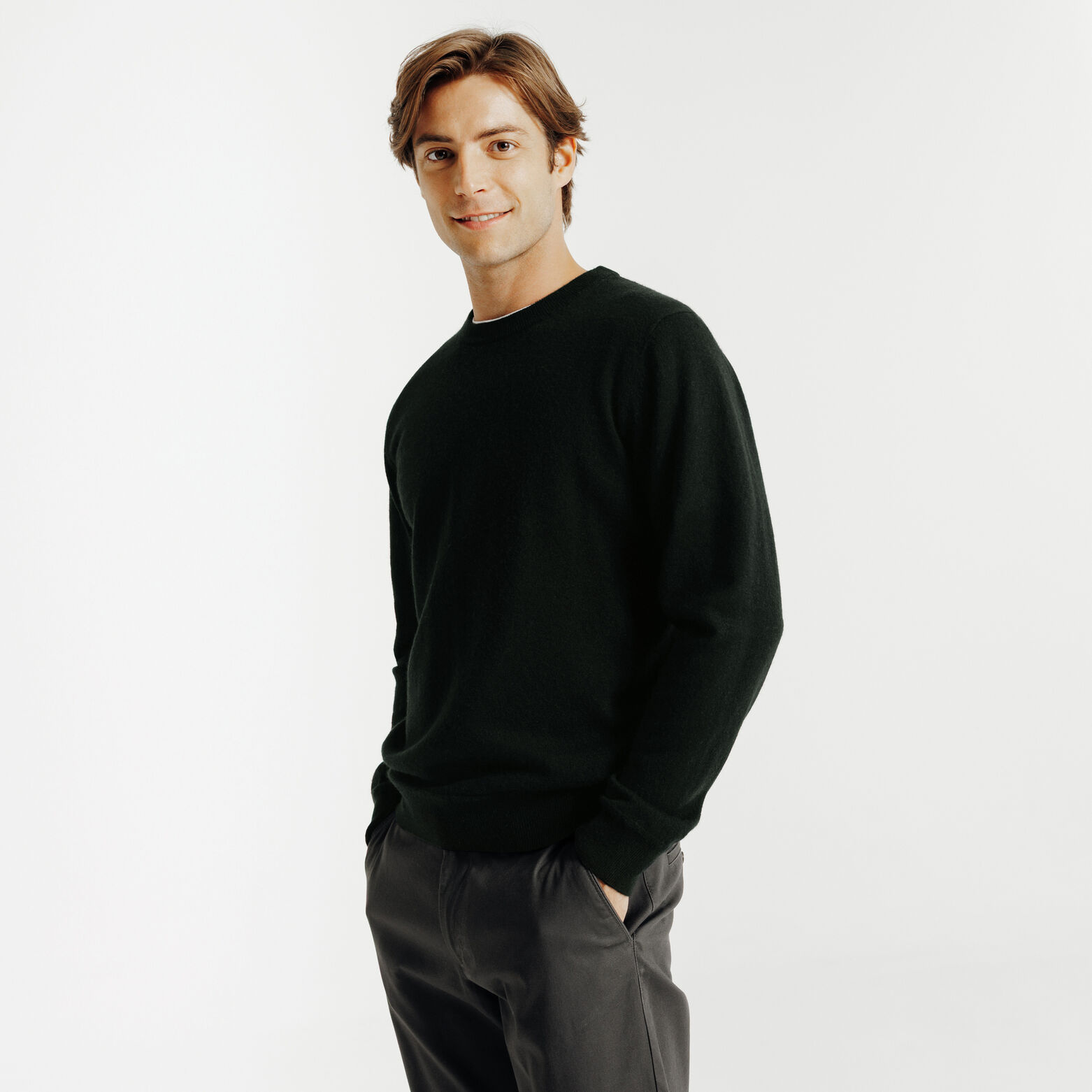 Pull col rond m&eacute;rinos cachemire