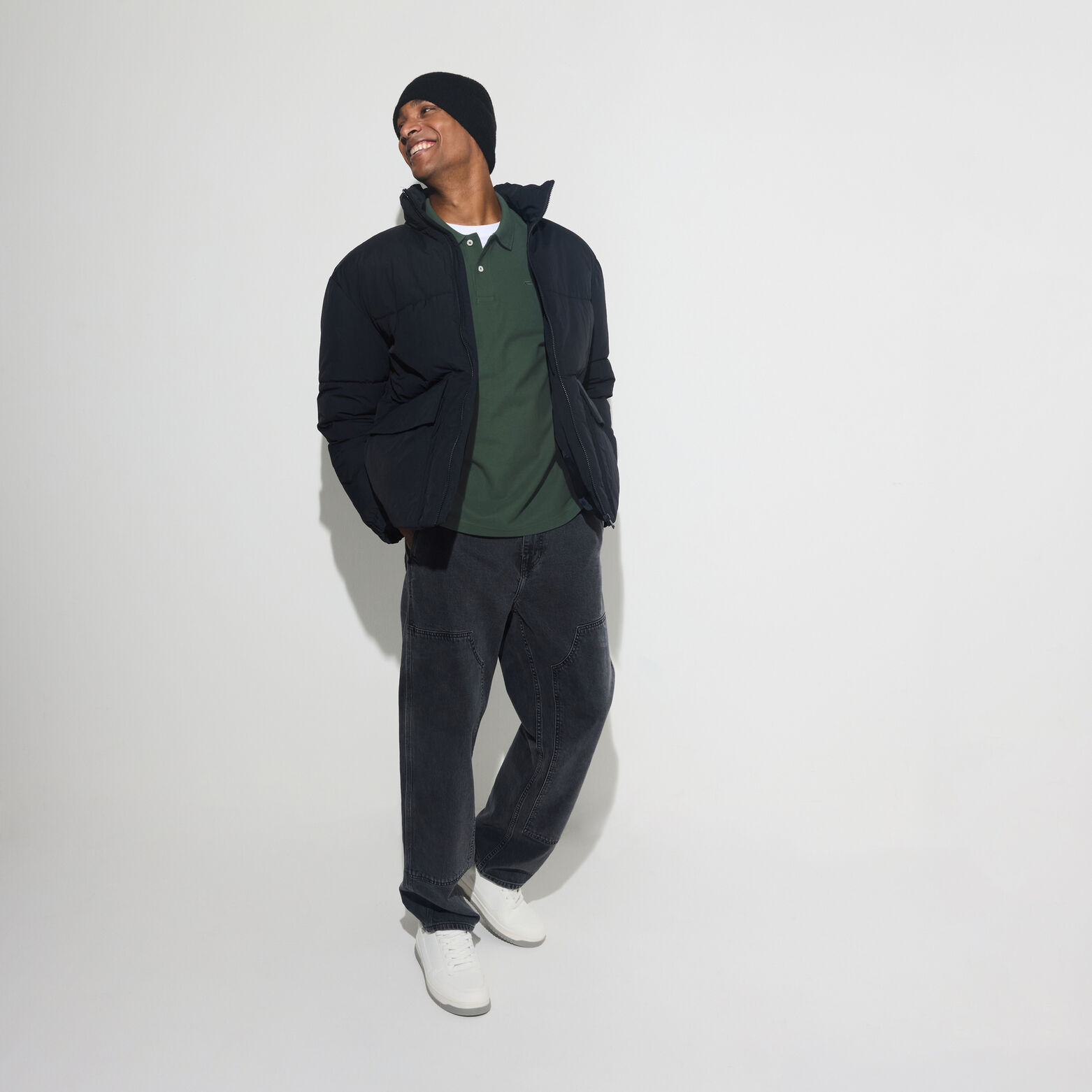 Polo manches longues piqu&eacute; uni