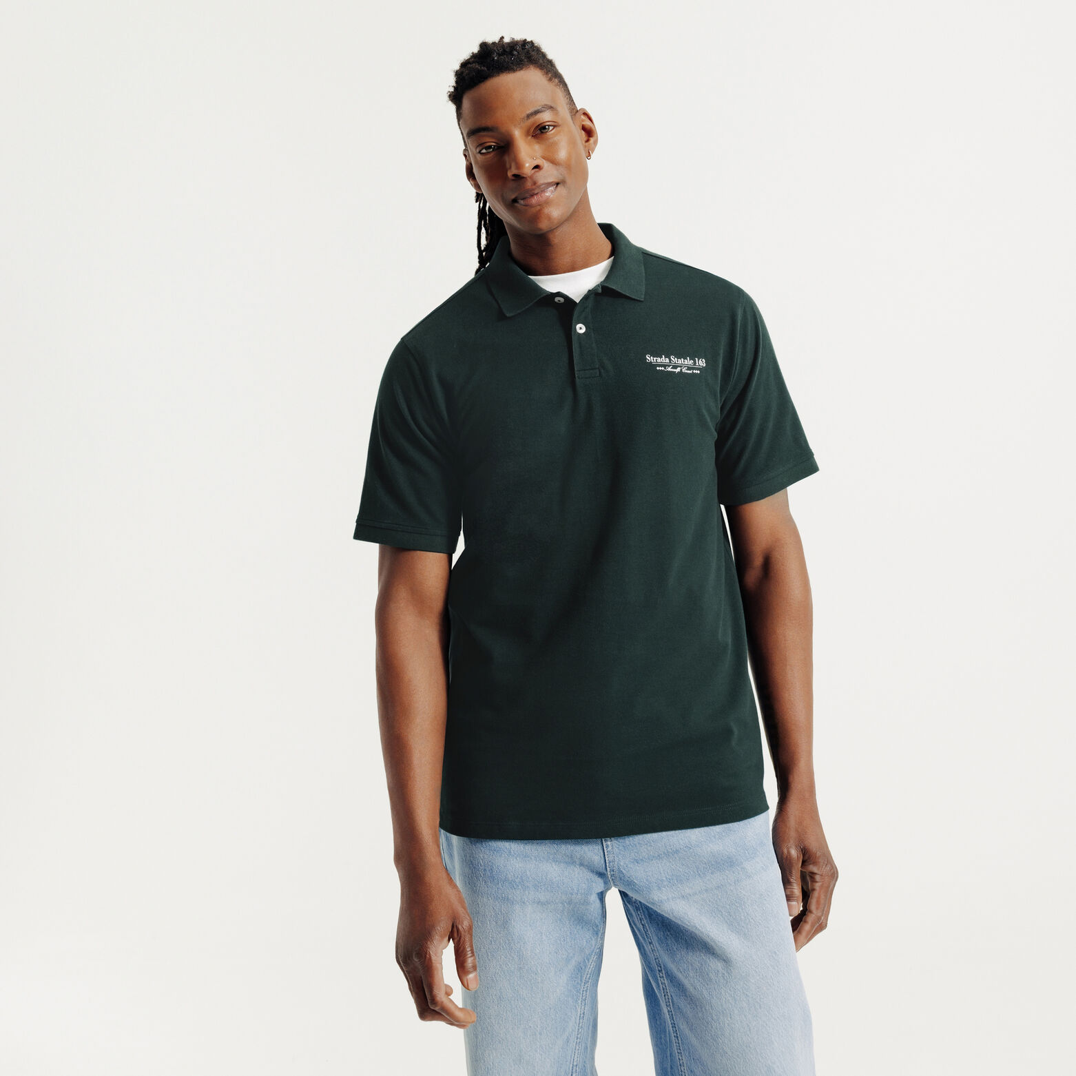 Polo manches courtes imprim&eacute; devant dos