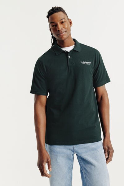 Polo manches courtes imprim&eacute; devant dos