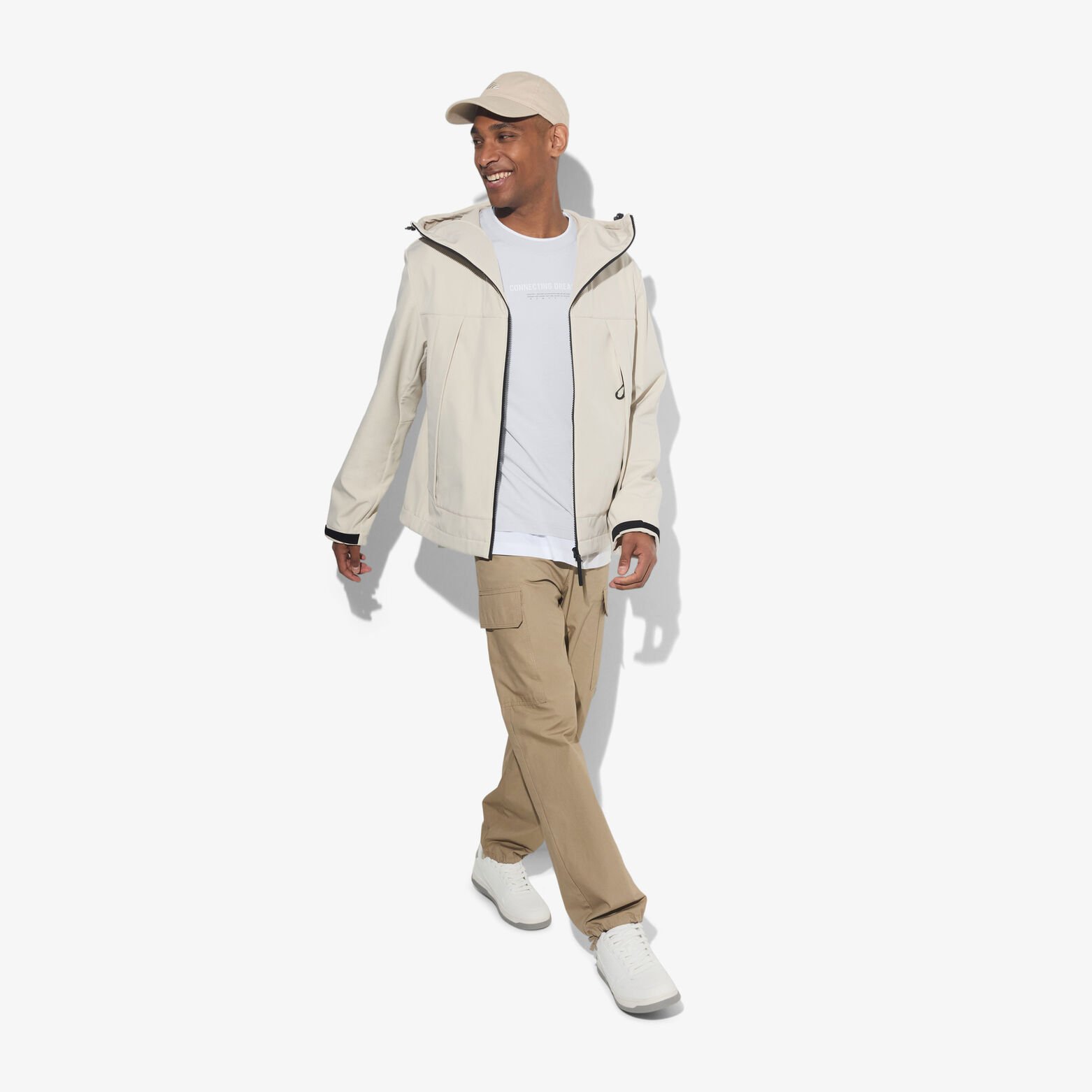 T-shirt met ronde hals en willekeurige print