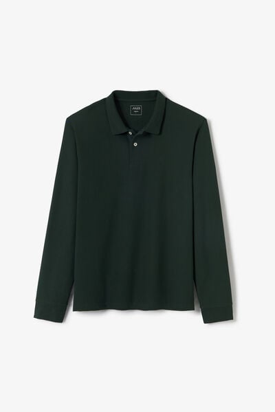 Polo manches longues piqu&eacute; uni