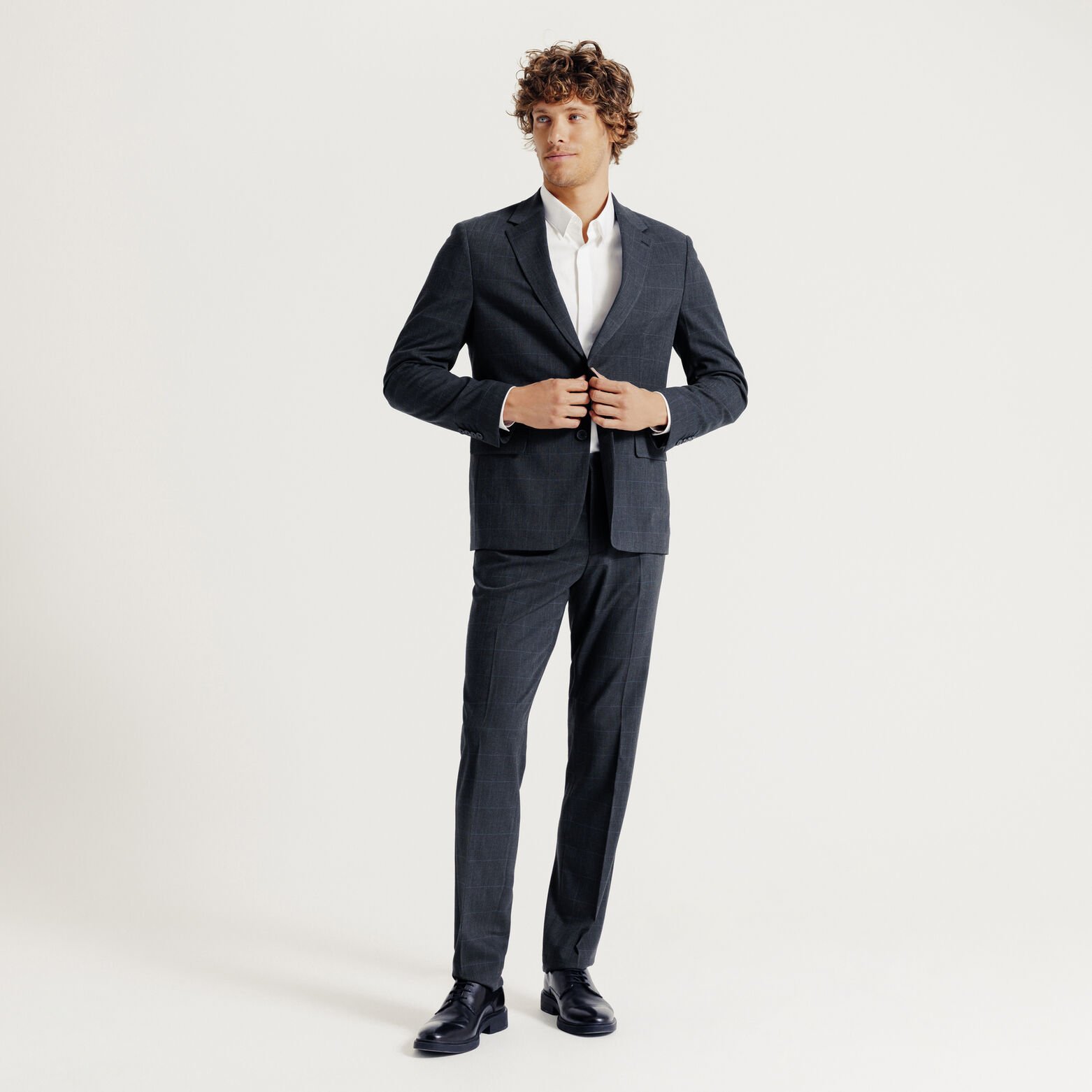 Costume 2 pi&egrave;ces confort &agrave; carreaux - Bleu fonc&eacute;