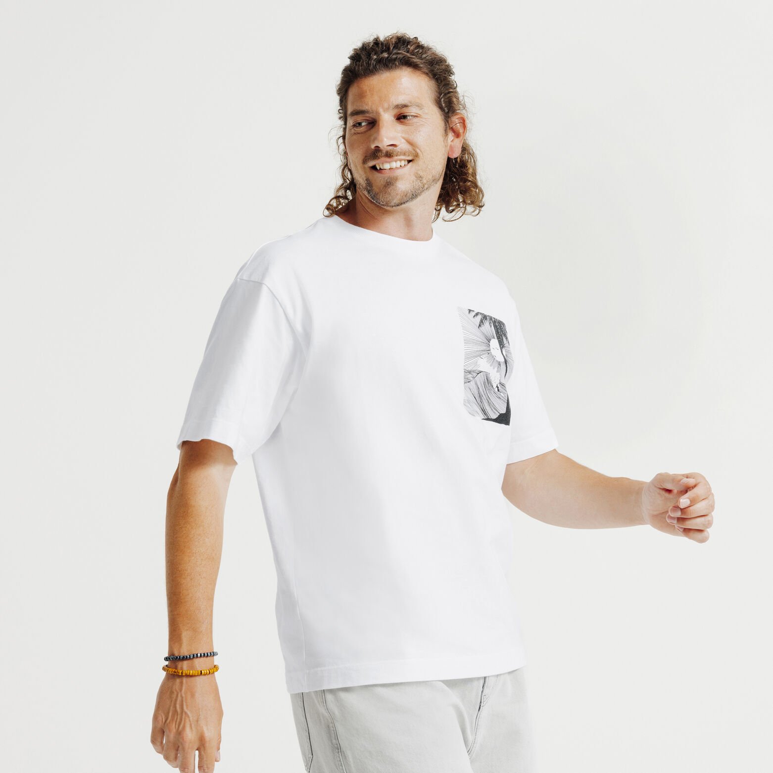 Tee shirt en coton imprim&eacute; devant dos