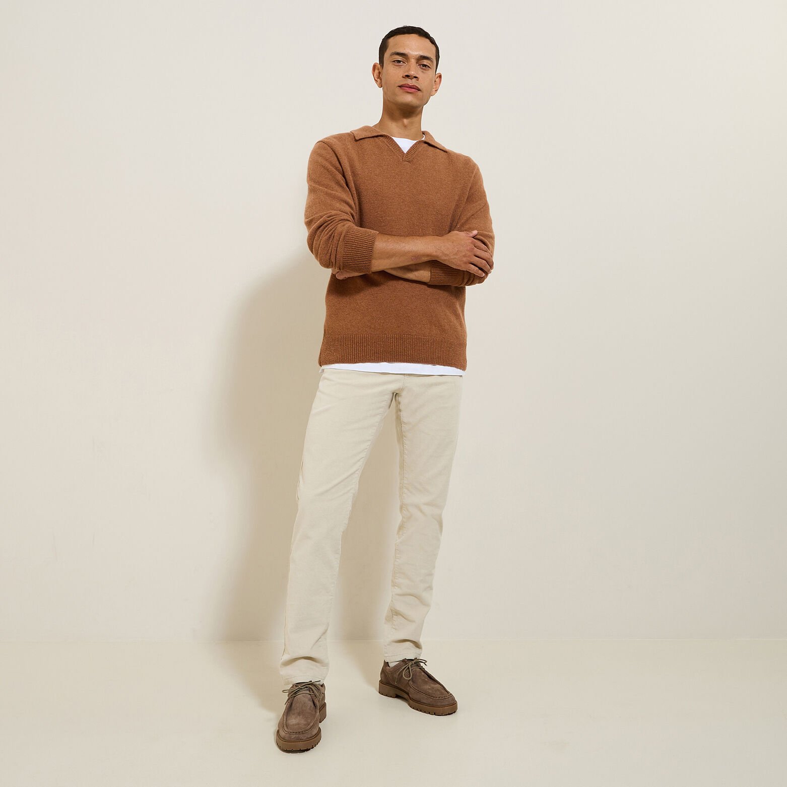 Polo in tricot met resortkraag