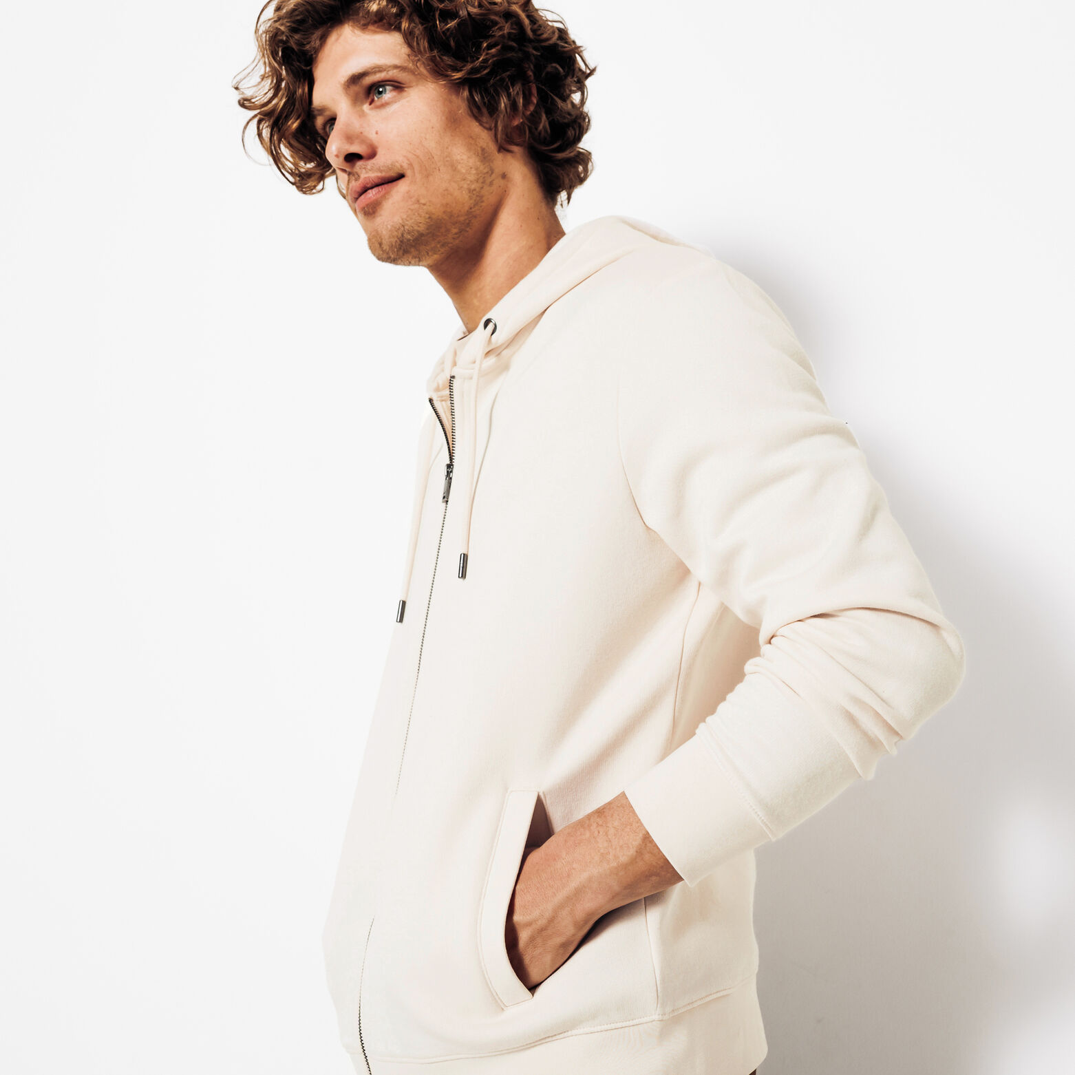 Sweater met kap en rits