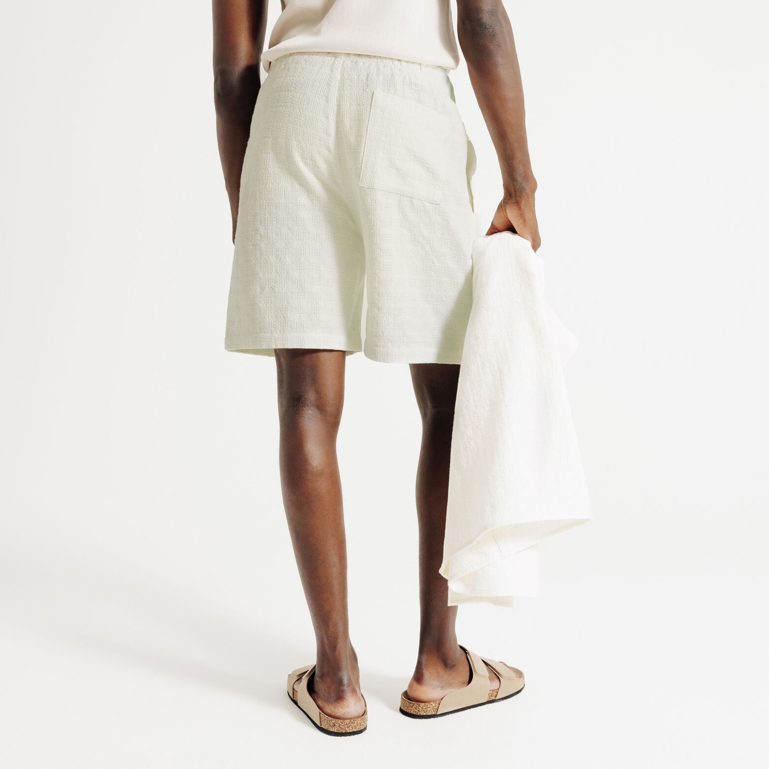 Bermuda taille &eacute;lastiqu&eacute;e uni