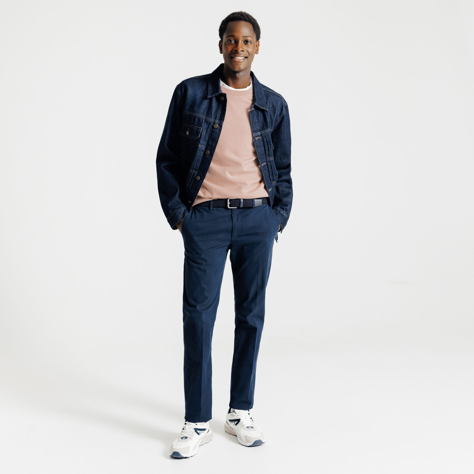 Trui ronde hals in fantasie-stekenpatroon