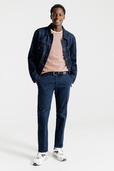 Pull col rond jeux de points fantaisie