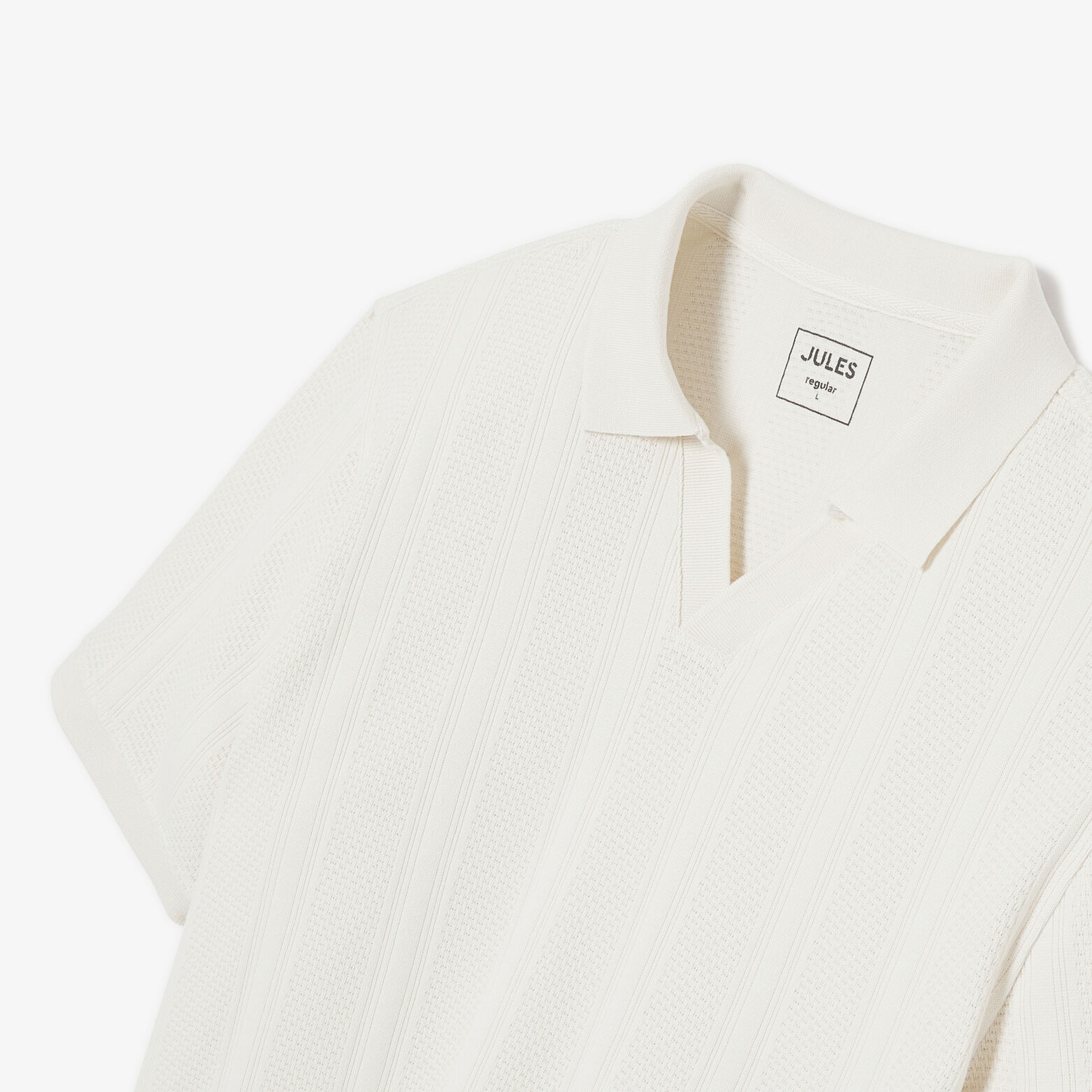 Polo manches courtes col resort &agrave; lignes