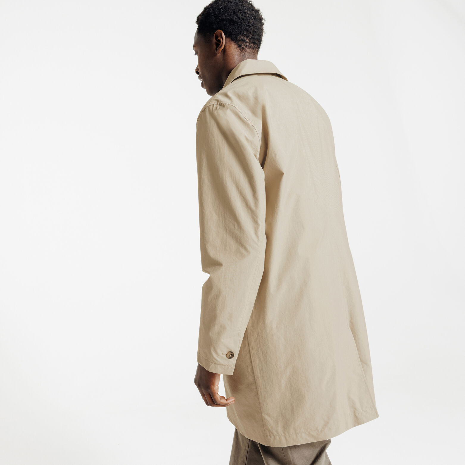 Trench long col chemise doubl&eacute;