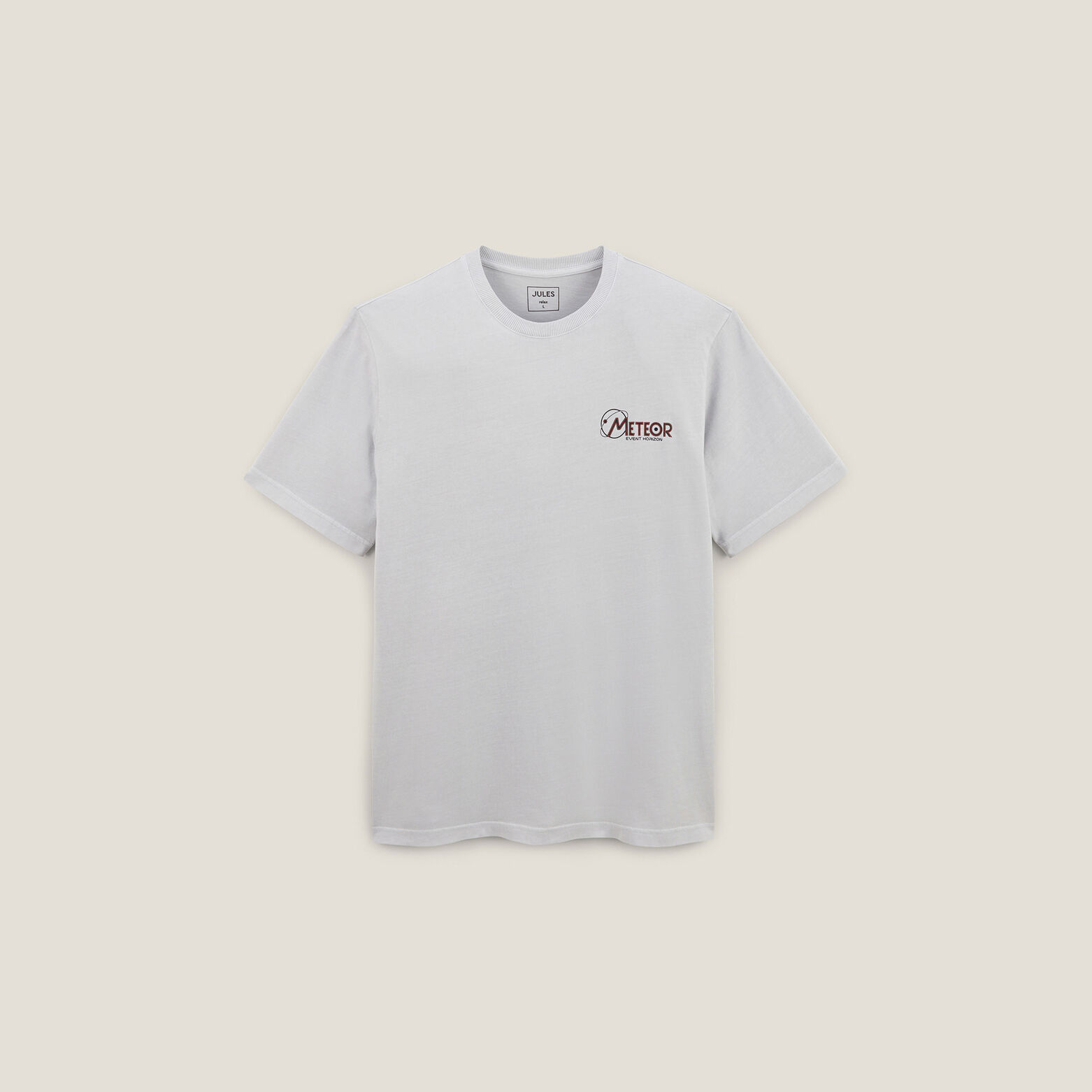 Tee shirt col rond imprim&eacute; poitrine en coton