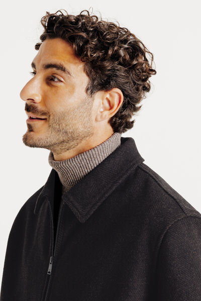 Blouson col chemise zipp&eacute;