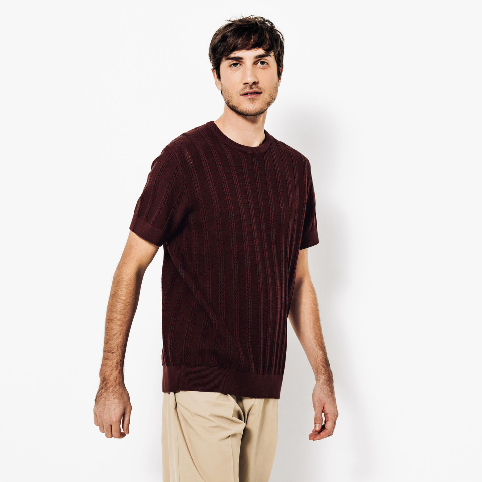 Tee shirt en maille jeux de points