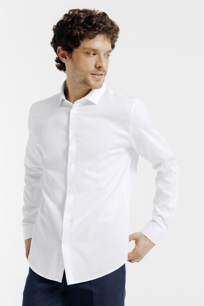 Chemise sans repassage en coton