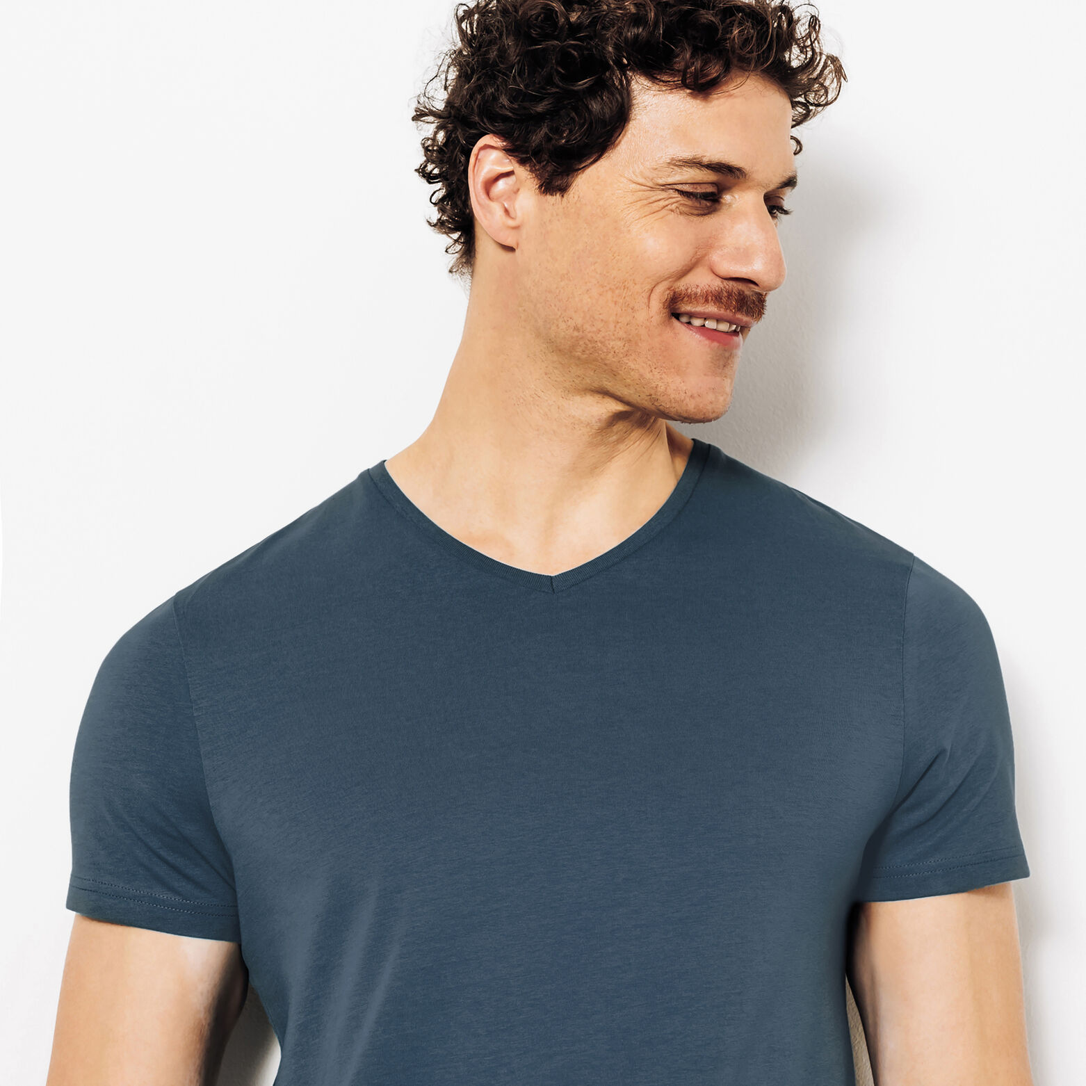 Tee shirt col V en coton