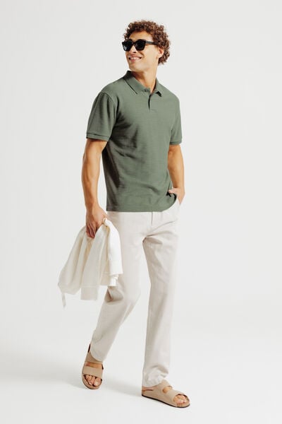 Polo manches courtes textur&eacute;