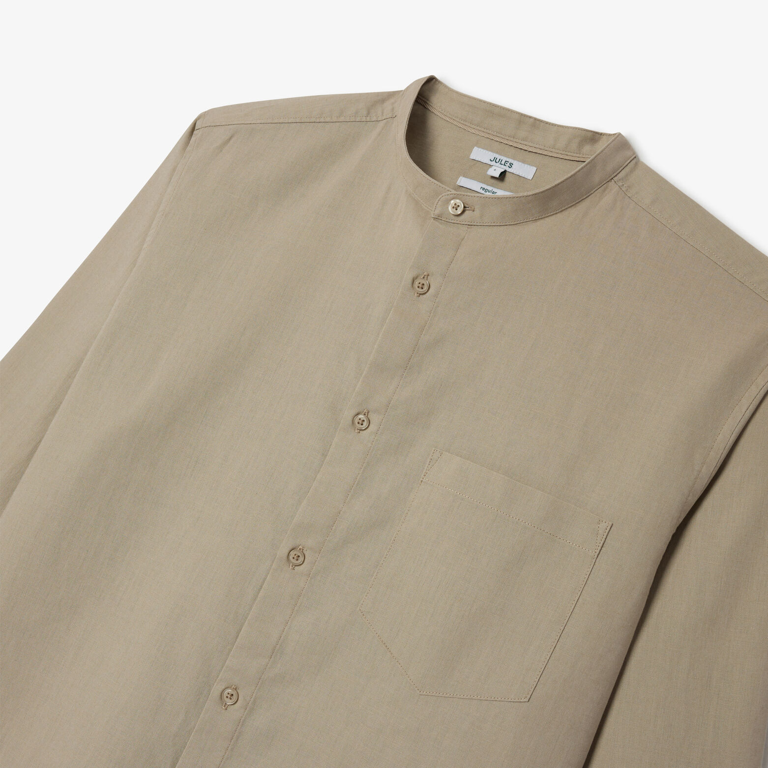 Chemise en coton lin col mao