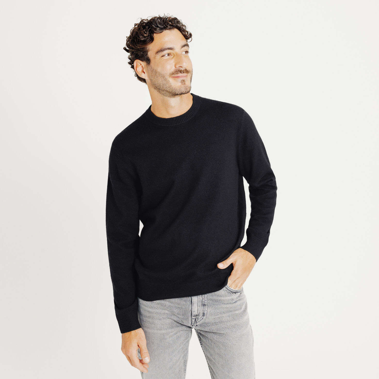 Pull col rond m&eacute;rinos cachemire