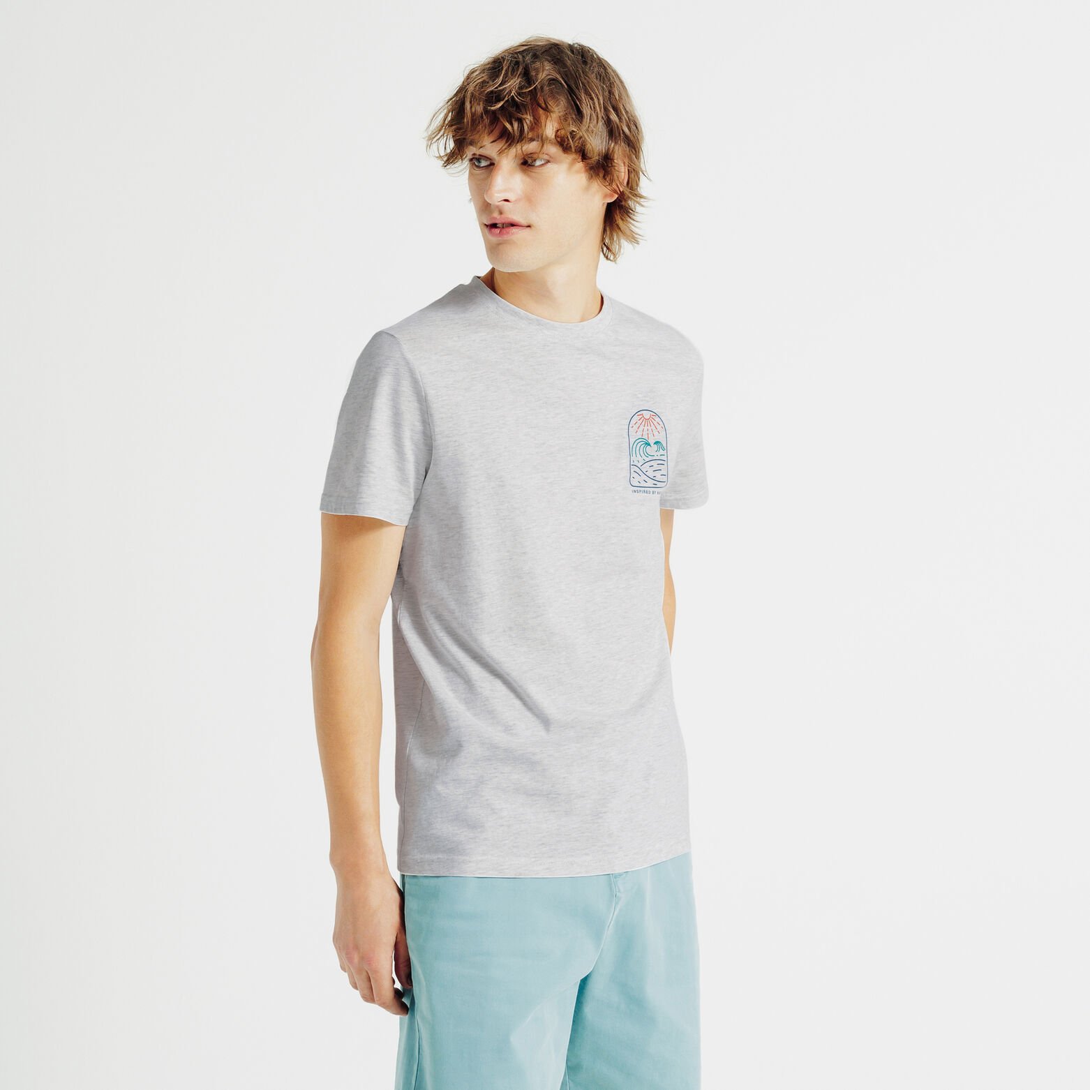 T-shirt ronde hals met print op de borst