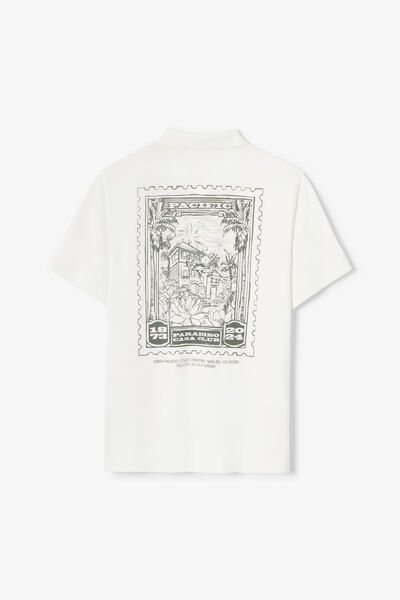 Polo manches courtes imprim&eacute; devant dos