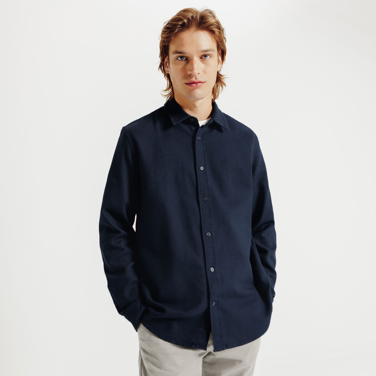 Chemise en coton gaufr&eacute;e