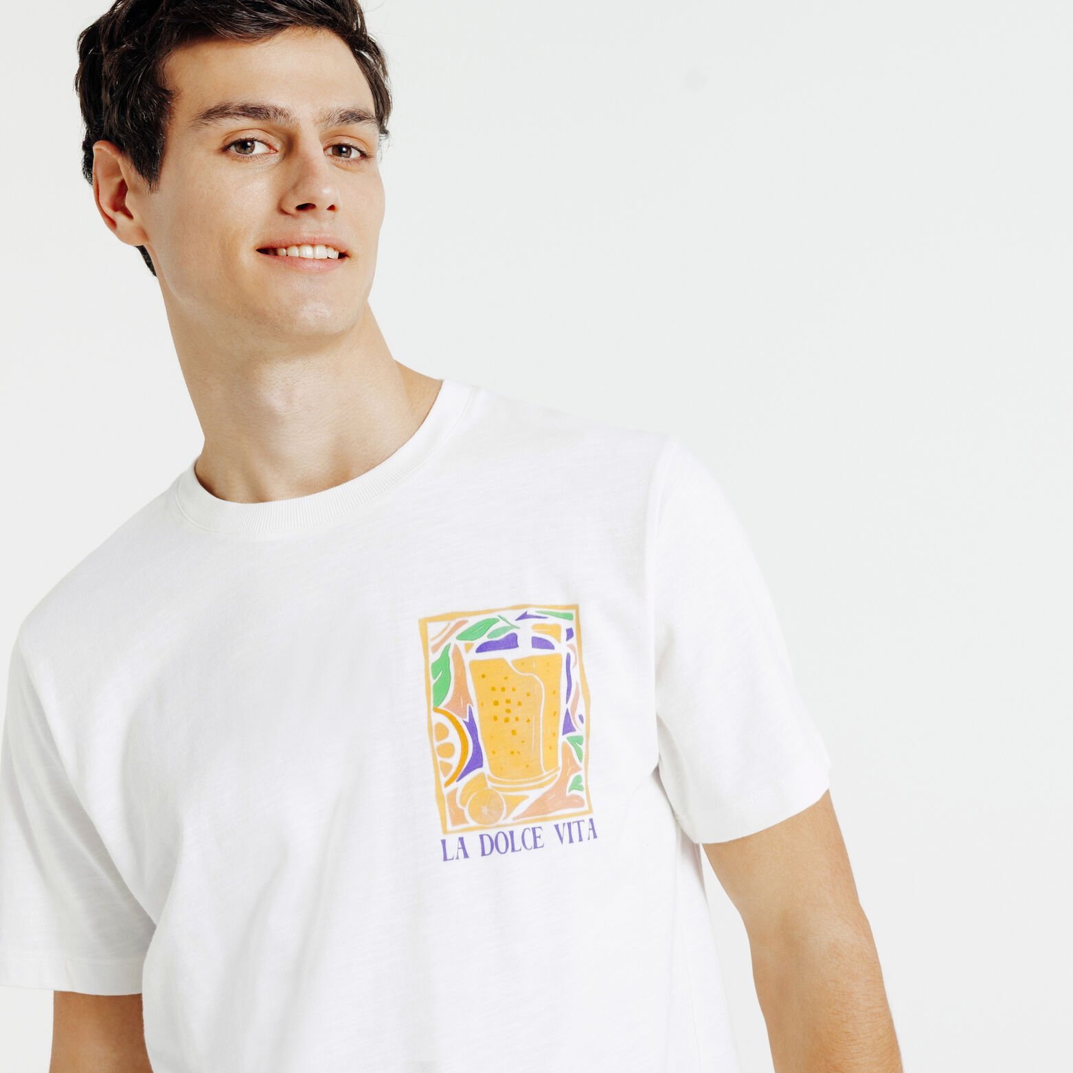 Tee shirt imprim&eacute; devant et dos "dolce vita"