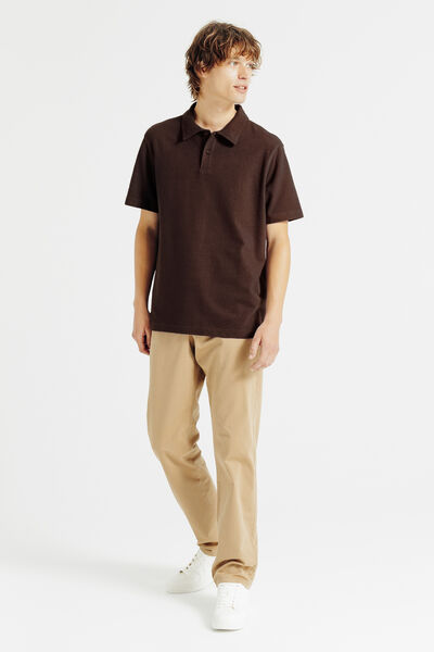 Polo manches courtes textur&eacute;