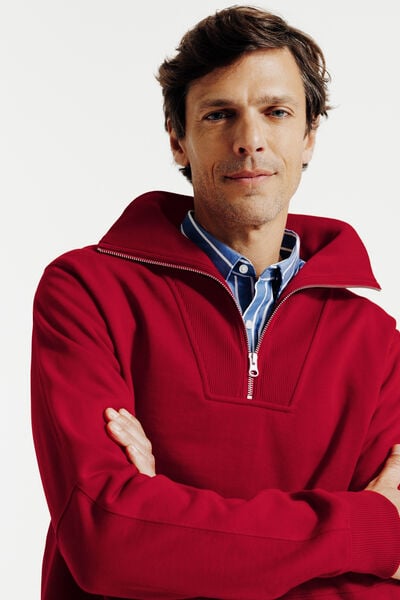 Sweat col camionneur zipp&eacute;