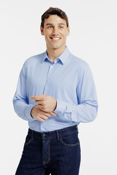 Slim fit effen hemd