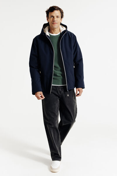 Pull col rond jeux de points fantaisie