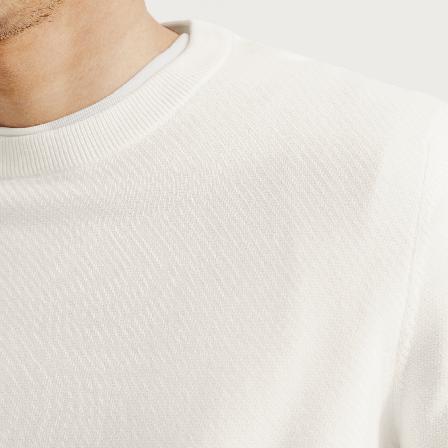 Trui ronde hals in fantasie-stekenpatroon