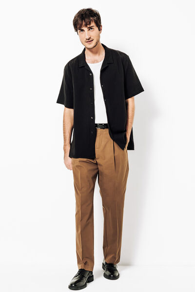 Chemisette en gaze de coton col requin