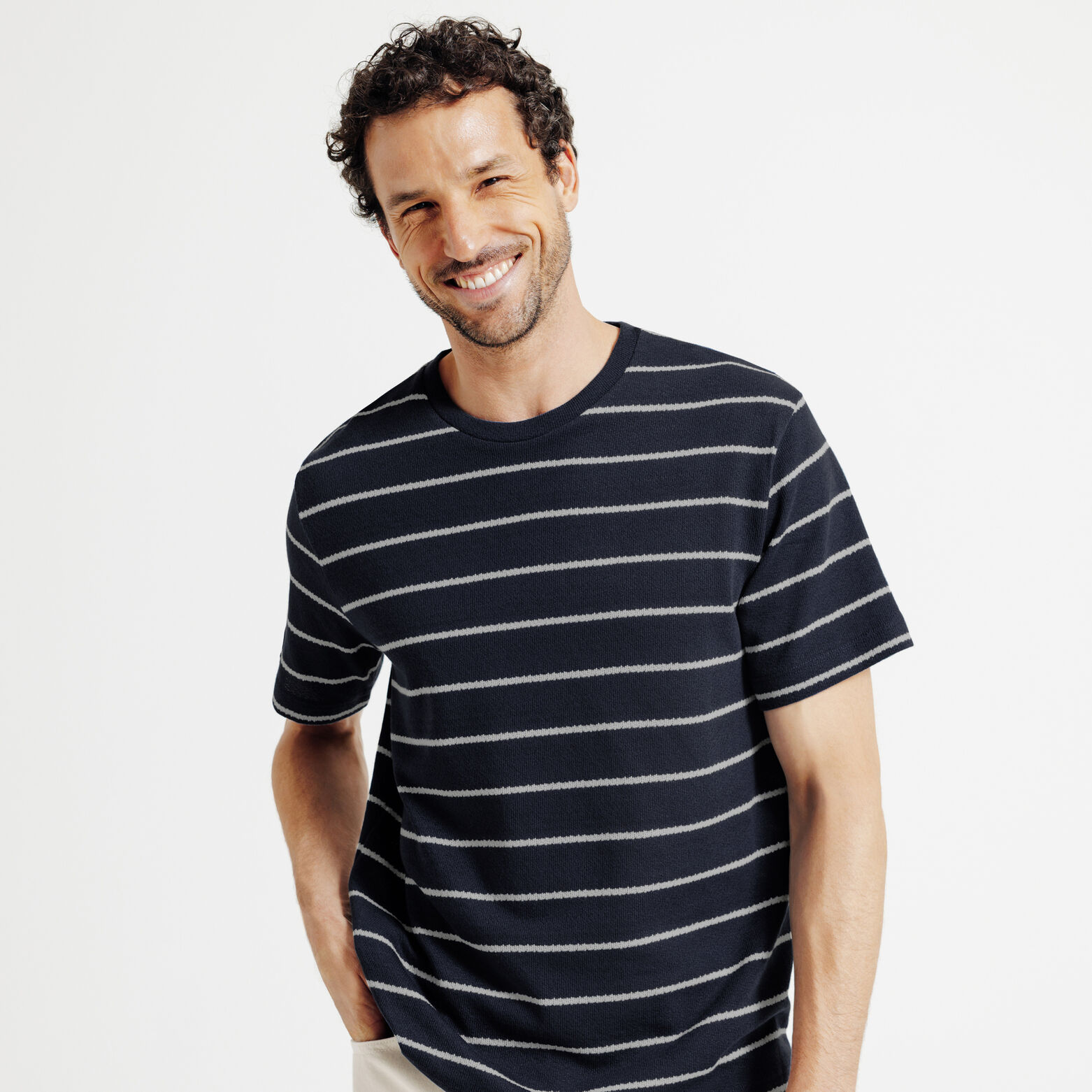 Gestreept t-shirt in tricot