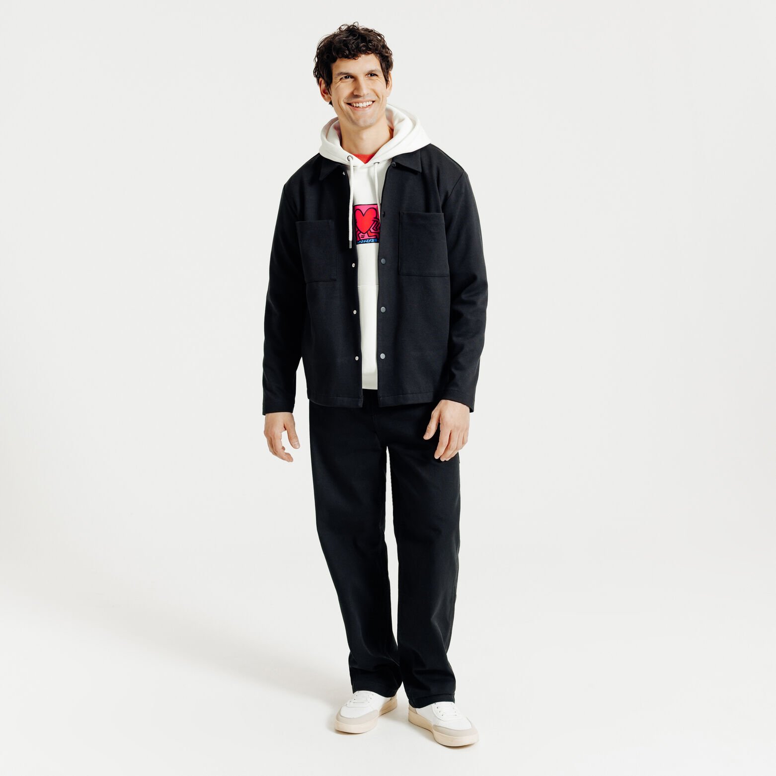 Sweat &agrave; capuche imprim&eacute; licence Keith Haring