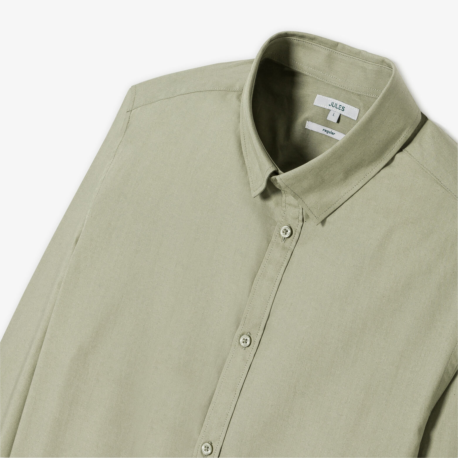 Hemd in katoen met semi Italiaanse kraag