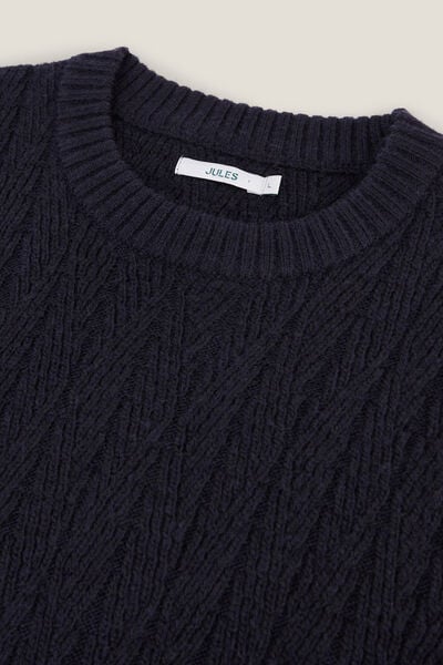 Pull col rond torsade